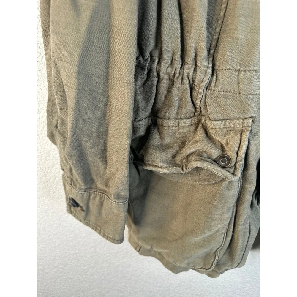 Free People Women's Olive Green Utility Military Field Jacket Size Small
